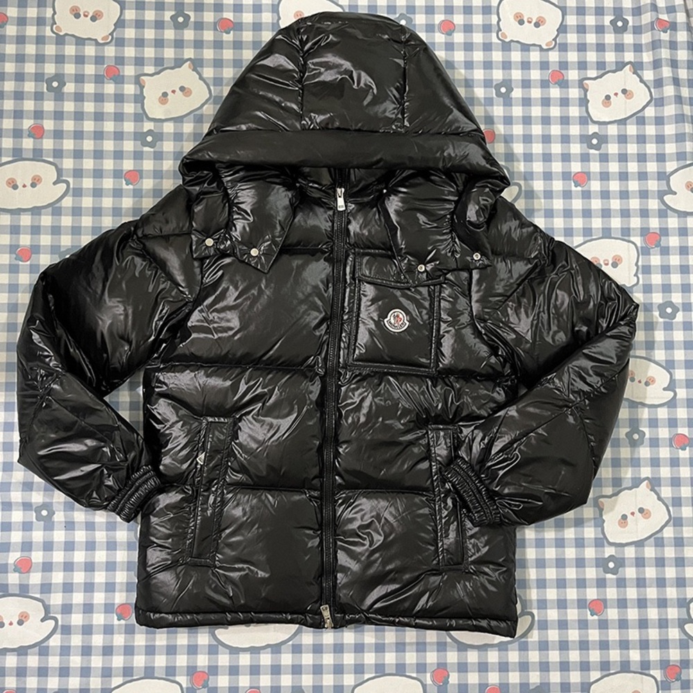 Moncler Black Hooded Down Jacket